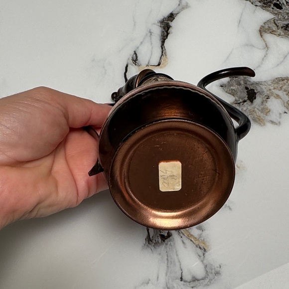 Ornate Copper and Silver Decorative Pitcher - Picture 3 of 7